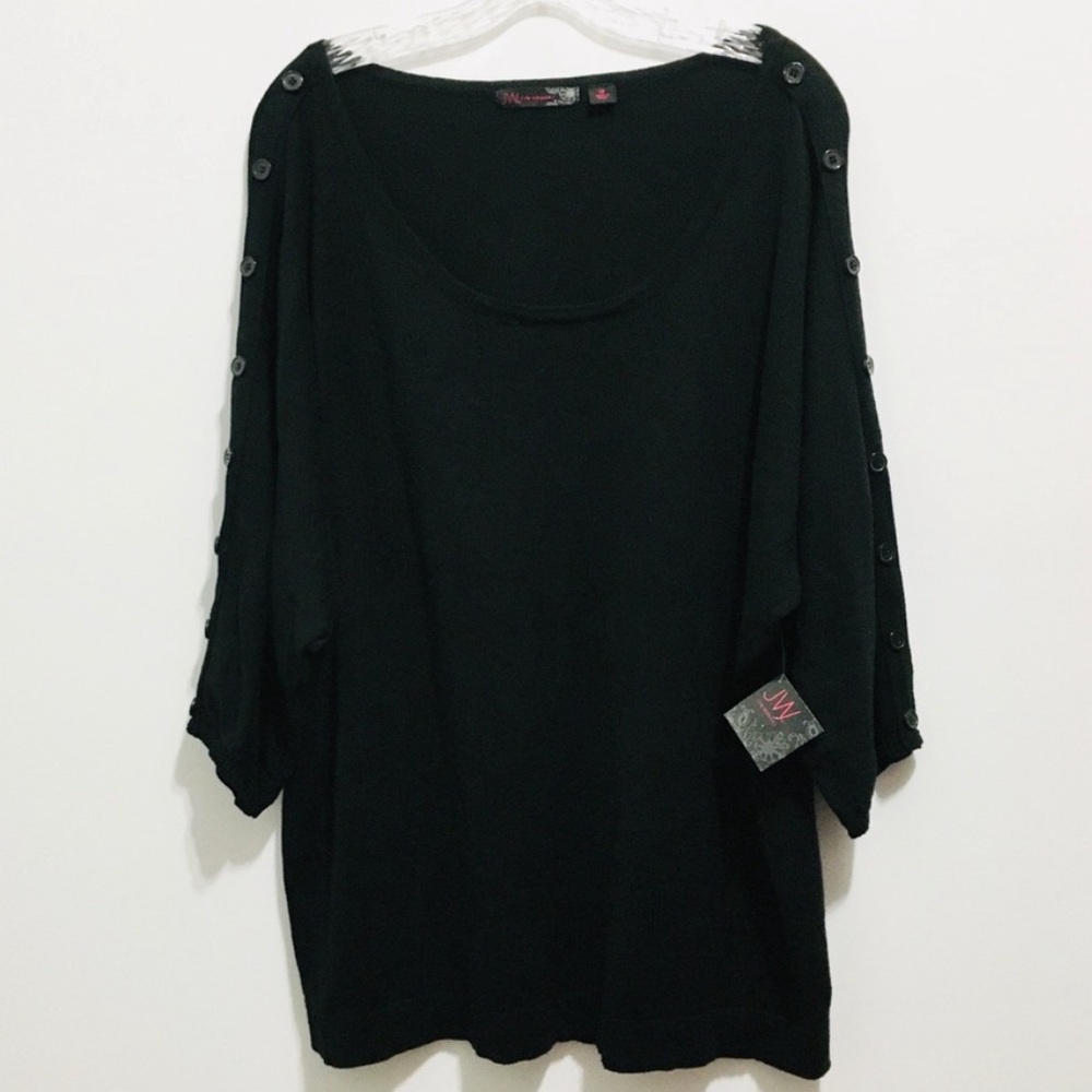 NEW JW Style Women’s Black Knit Sweater 1X